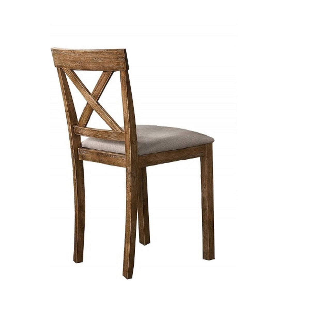 Dining Chair With Open X Back (Set of 2) - Brown / Beige, photo 5 of 7