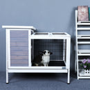 Two Tier Wooden Indoor / Outdoor Rabbit Cage For Small Animals With Runway And Leak-Proof Plastic Tray by HouseOfZazla