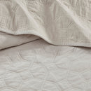 3 Piece Velvet Quilt Set Ivory King/Cal King
