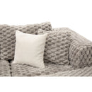 Modular Sectional Sofa, Boneless Couch With 2 Movable Ottomans by HouseOfZazla
