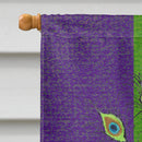 Mardi Gras Feathered Mask House Flag 28x40 Porch Sleeve Pole Decorative Outside Yard Banner Artwork Wall Hanging, Polyester