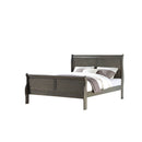 Louis Philippe Dark Gray Finish 2PCS Bedroom Set (E. King)