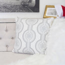 White Holiday Embroidered Velvet Throw Pillow with Insert 20x20 Set of 2