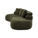 122" Curved Sectional Sofa (Olive Green)