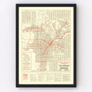 Vintage Map of Los Angeles, California 1914