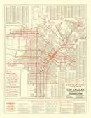 Vintage Map of Los Angeles, California 1914