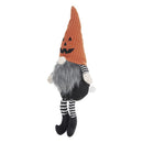 Sitting Gnome With Knit Hat, For Halloween Decor - Black / Orange / White by Unique Piece Furniture