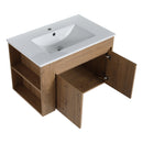 30 Inch Bathroom Vanity With White Ceramic Basin and Adjust Open Shelf (KD-PACKING)
