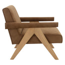 Zoey - Accent Chair - Chocolate Suede & Oak by Unique Piece Furniture