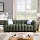 84.3/62.2 length, 35.83" deepth, human body structure for USA people, marshmallow sofa,boucle sofa, olive green color,3 seater. sofa and loveseater