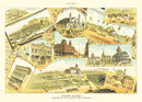 Vintage Map of Los Angeles, California 1888