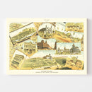 Vintage Map of Los Angeles, California 1888