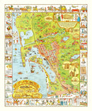 Vintage Map of San Diego, California 1928
