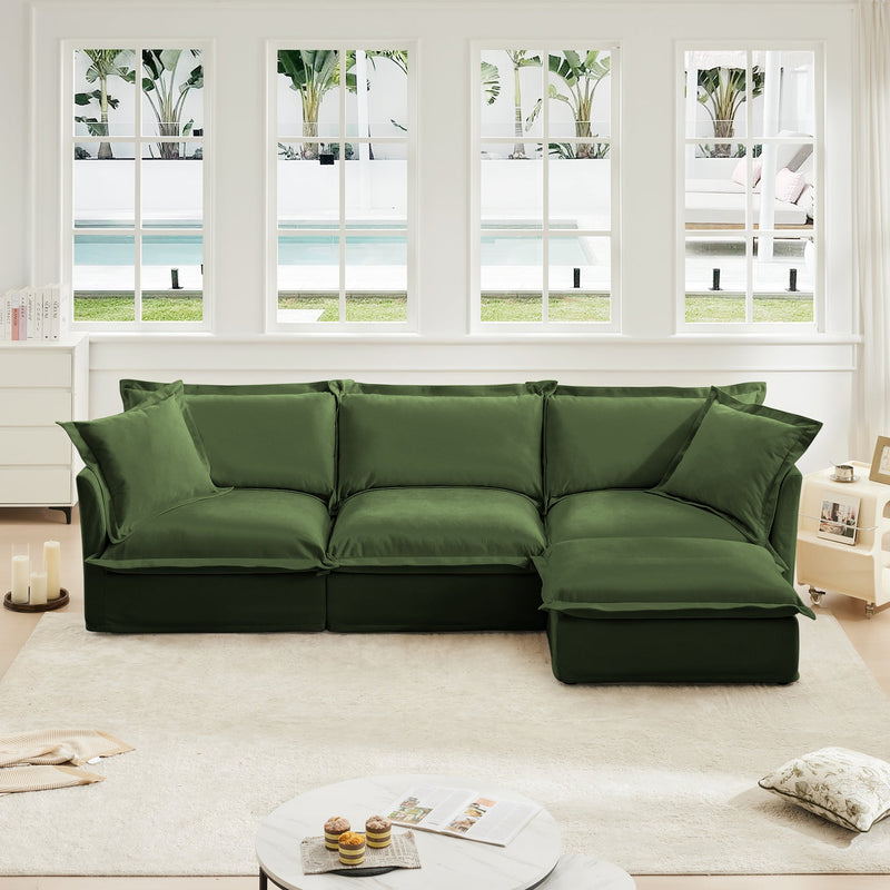 L-Shaped Slipcovered Sectional Sofa, photo 2 of 10