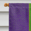 King's Crown Mardi Gras House Flag 28x40 Porch Sleeve Pole Decorative Outside Yard Banner Artwork Wall Hanging, Polyester