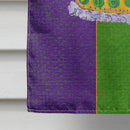 King's Crown Mardi Gras House Flag 28x40 Porch Sleeve Pole Decorative Outside Yard Banner Artwork Wall Hanging, Polyester