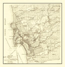 Vintage Map of San Diego, California 1895