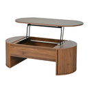 Lift Top Coffee Table With Hidden Compartment, Modern Oval Lift Tabletop For Home Living Room by HouseOfZazla