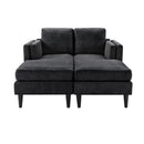 Chaise Lounge Sofa Bed With Dual Layer Armrests For Living Room