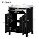 Bathroom Vanity Combo With Ceramic Sink, Luxurious Space-Saving Vanity, 2 Soft Close Doors by HouseOfZazla
