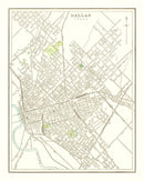 Vintage Map of Dallas, Texas 1893