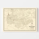 Vintage Map of Dallas, Texas 1878