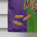 Mardi Gras Throw me something mister House Flag 28x40 Porch Sleeve Pole Decorative Outside Yard Banner Artwork Wall Hanging, Polyester