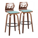 Folia - Mid Century Modern Fixed Height Barstool With Swivel With Round Footrest (Set of 2) by HouseOfZazla