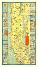 Vintage Map of Manhattan, New York 1933
