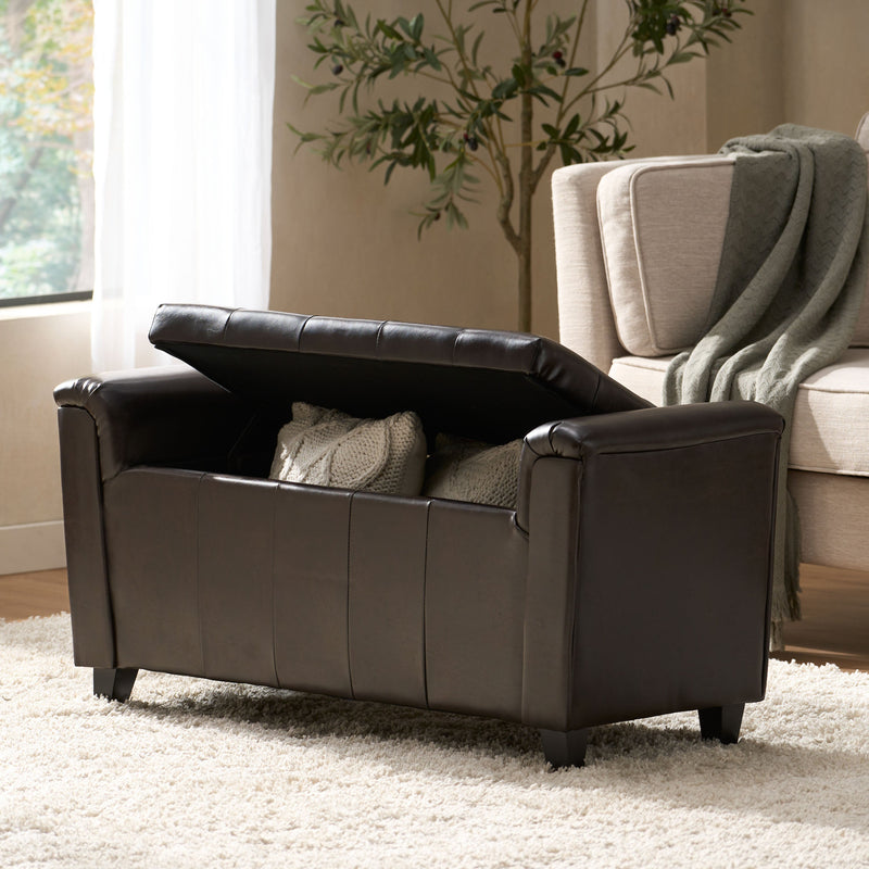 ALDEN ARMED STORAGE BENCH