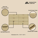 Grace - Double Dresser With 6 Drawers - Oak by HouseOfZazla