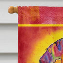 Bright Shrimp on Red House Flag 28x40 Porch Sleeve Pole Decorative Outside Yard Banner Artwork Wall Hanging, Polyester