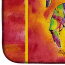 Bright Shrimp on Red Dish Drying Mat Absorbent Dish Drying Mat Pad for Kitchen Counter Dish Drainer Mat for Countertop, 14 x 21", Multicolor