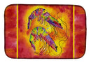 Bright Shrimp on Red Dish Drying Mat Absorbent Dish Drying Mat Pad for Kitchen Counter Dish Drainer Mat for Countertop, 14 x 21", Multicolor