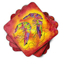 Bright Shrimp on Red Foam Coasters Set of 4 Cup Coasters for Indoor Outdoor, Tabletop Protection, Anti Slip, Mouse pad Material