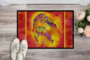 Bright Shrimp on Red Doormat Indoor Outdoor 24H X 36W Front Door Mat Rugs for Entryway, Non Slip Washable Low Pile,