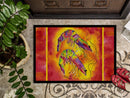 Bright Shrimp on Red Doormat Indoor Outdoor 24H X 36W Front Door Mat Rugs for Entryway, Non Slip Washable Low Pile,