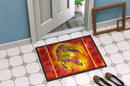 Bright Shrimp on Red Doormat Indoor Outdoor 24H X 36W Front Door Mat Rugs for Entryway, Non Slip Washable Low Pile,