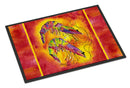 Bright Shrimp on Red Doormat Indoor Outdoor 24H X 36W Front Door Mat Rugs for Entryway, Non Slip Washable Low Pile,