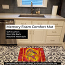Bright Shrimp on Red Memory Foam Kitchen Mat Machine Washable Anti-Fatigue Cushion Comfort Bath or Kitchen Rug