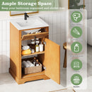 Bathroom Vanity With Integrated Sink, Soft-Closing Door - Natural Wood by HouseOfZazla