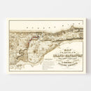 Vintage Map of Manhattan, New York 1868