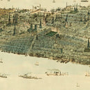 Vintage Map of Manhattan Island, New York 1854