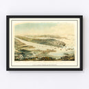 Vintage Map of Manhattan Island, New York 1854