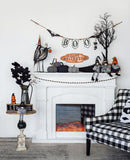 Iron Boo Banner With Bats, For Halloween Holiday Decor - Black / Gray / Orange by HouseOfZazla