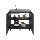 Alatna Freestanding Utility Base Cabinet with Stainless Steel Countertop and Faucet by HouseOfZazla