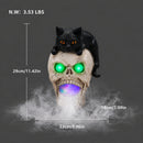 Halloween Cat Skull Statue