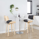 Bistro - Contemporary Adjustable Round Bar Table - Silver by HouseOfZazla