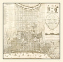 Vintage Map of Philadelphia, Pennsylvania 1819