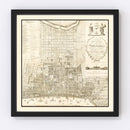 Vintage Map of Philadelphia, Pennsylvania 1819